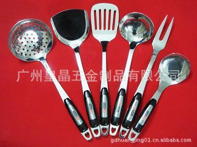 【不銹鋼廚具批發 廚具套裝 創意廚具7件套 鍋鏟 湯勺 漏勺廚房用具】價格,廠家,圖片,鍋鏟,廣州皇晶五金制品-